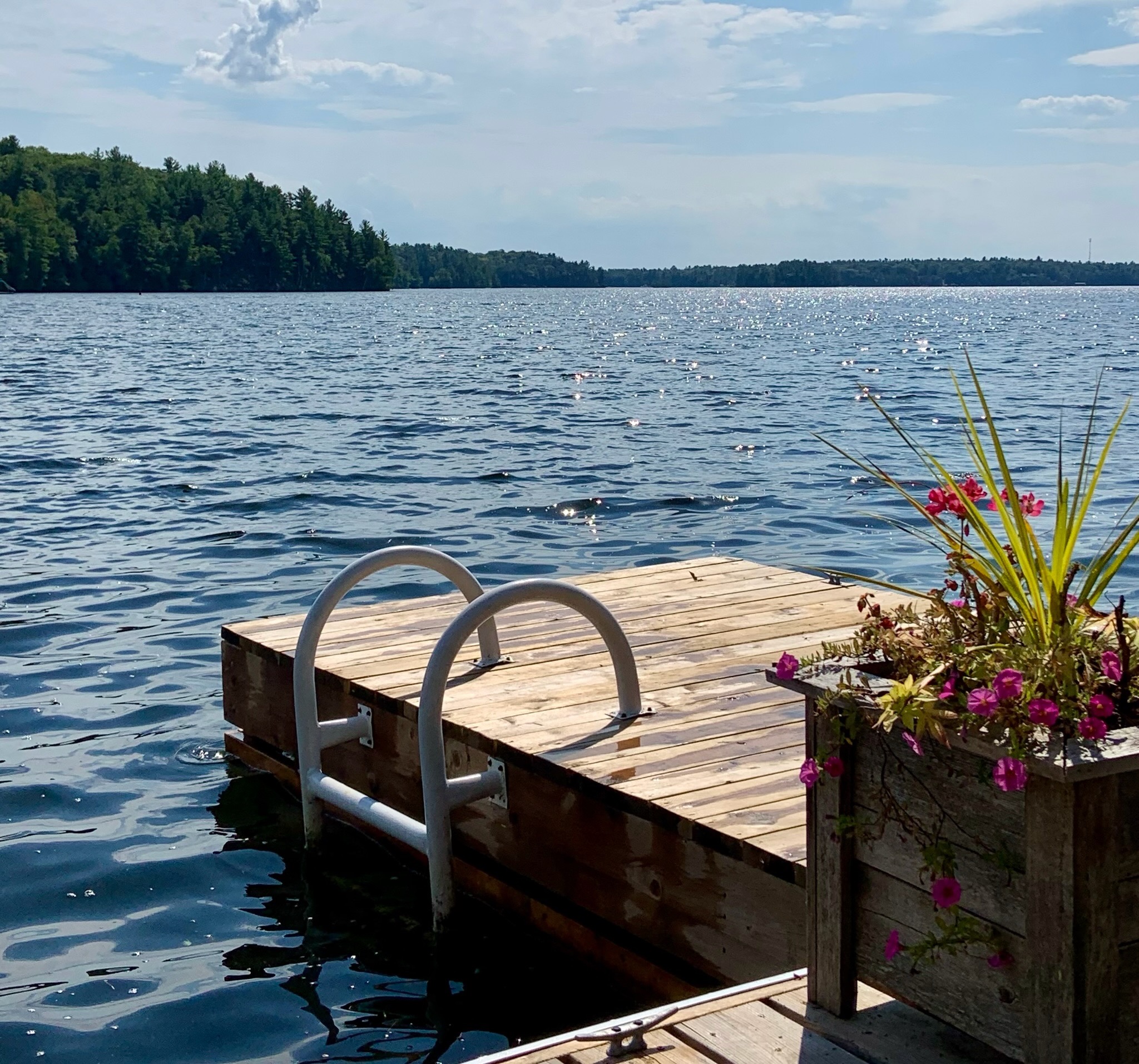 Custom floating dock on Glocester Pool
